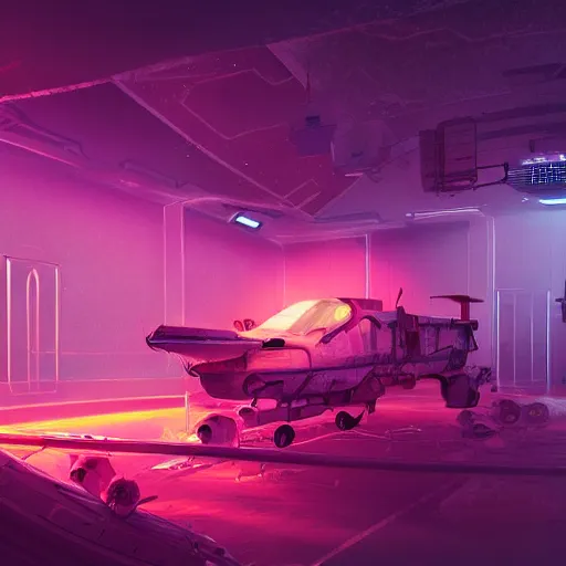 Image similar to !dream arriving on a derelict space station, ominous, epic, wonderfully colorful, illustration, ink lines, accurate, weird, neon ink, clean, minimal, 8k, octane render