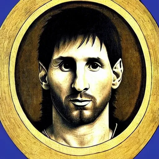 Prompt: a portrait of lionel messi by leonardo da vinci