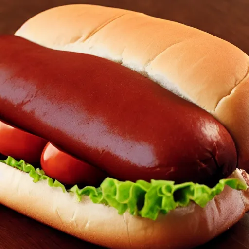 Prompt: a picture of a hot dog but it's a hamburger