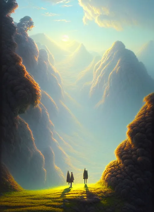 Image similar to spring mornings in the low - poly hills, diffuse lighting, fantasy, intricate, surrealism!!!!, highly detailed, lifelike, photorealistic, digital painting, artstation, illustration, concept art, smooth, sharp focus, by greg rutkowski, chris tulloch mccabe, valentina remenar and asher duran,