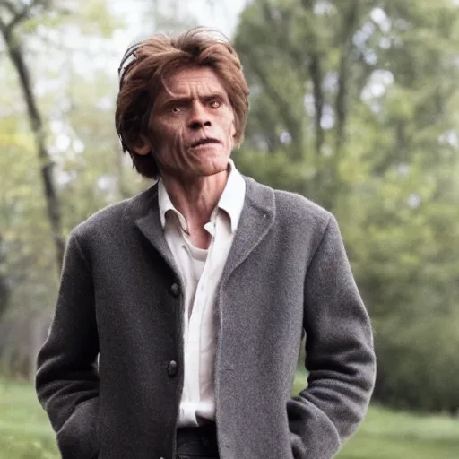 Prompt: willem dafoe as hermione jean granger, film still