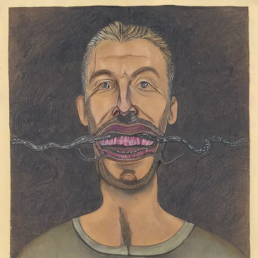 Image similar to man with snake tongue