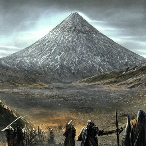 Image similar to mordor was a black, volcanic plain in the southeast of middle - earth to the east of gondor, ithilien, and the great river anduin. mordor was chosen by sauron as his realm because of the mountain ranges surrounding it on three sides, creating a natural fortress against his enemies