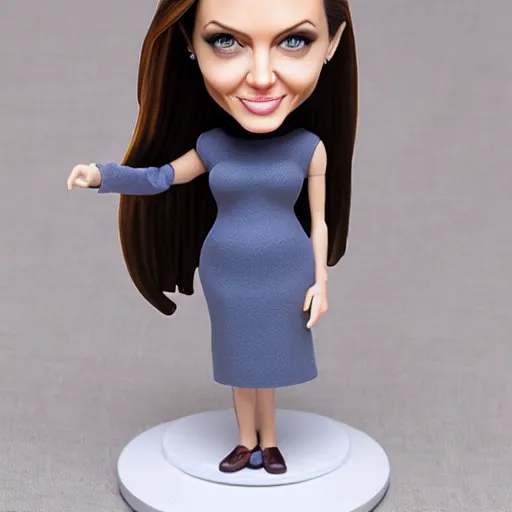 Prompt: angelina jolie bobble head toy