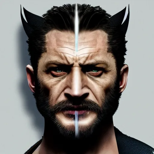 Image similar to Tom Hardy as wolverine 4K quality Photorealism