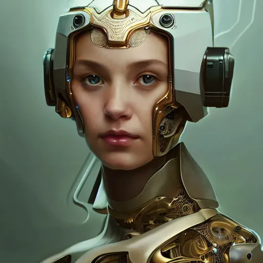 Image similar to a portait of anthropomorphic artificial intelligence, female, machine, intricate, highly detailed, digital painting, artstation, concept art, smooth, sharp focus, illustration, unreal engine 5, 8 k, art by artgerm and greg rutkowski and alphonse mucha