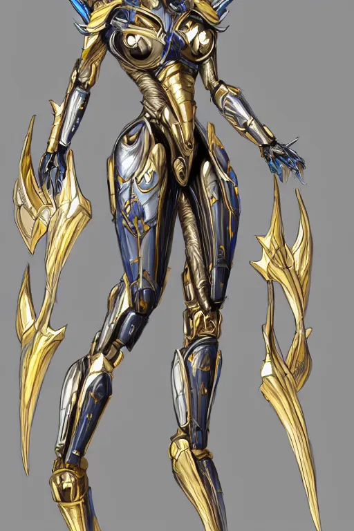 Image similar to intricate high detailed elegant beautiful stunning quality galactic giantess hot female warframe anthro mecha female dragon goddess, gold body, sleek metal ears, sleek eyes, smooth blue skin, sleek gold armor, bigger than galaxy, epic proportions, epic scale, epic size, warframe destiny, furry, dragon art, goddess, giantess, furaffinity, octane