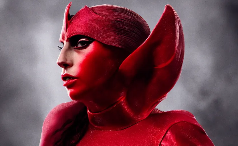 Prompt: lady gaga as the scarlet witch High resolution. Highly detailed. Dramatic. 8k.4k.