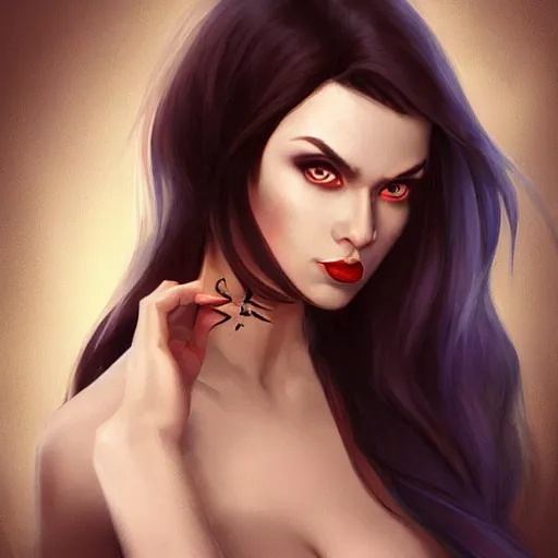 Image similar to portrait of a young woman, long dark hair and an angular face with a scar across the chin. daring and bold, con - artist and spy, beautiful, rpg, dnd, artgerm