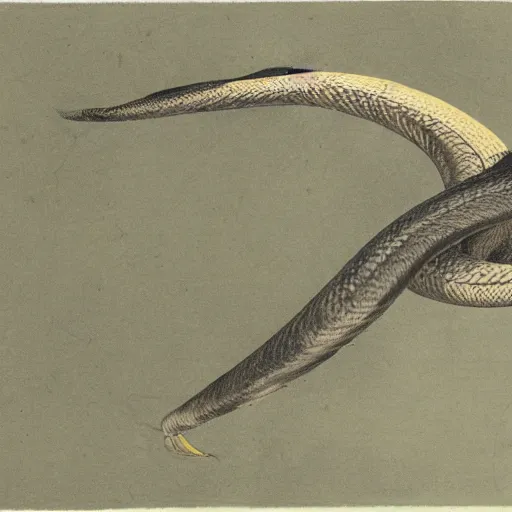 Image similar to illustration of a flying Python