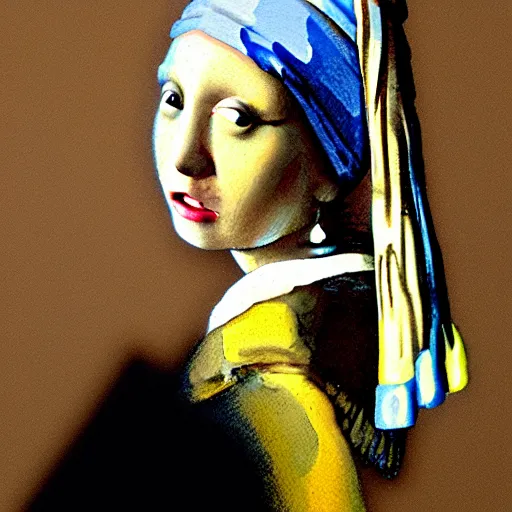 Image similar to donald trump painted like girl with a pearl earring