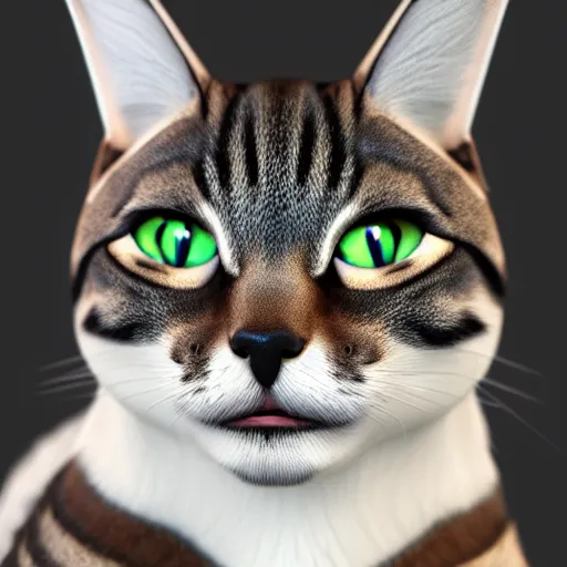 Prompt: 'impressive modern 3d render of a realistic cat, trending on artstation, with drop shadow, Unreal Engine, RTX, Octane, 4K'