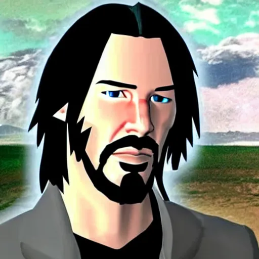 Image similar to keanu reeves mixed with link from legend of zelda