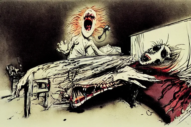 Image similar to monster under the bed by ralph steadman