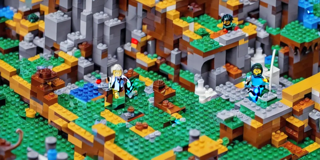 a minecraft lego toy of the warden and deep dark biome, Stable Diffusion