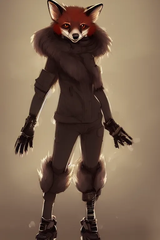 Image similar to a fox fursona, trending on artstation, by kawacy, furry art, digital art, cyberpunk, high quality