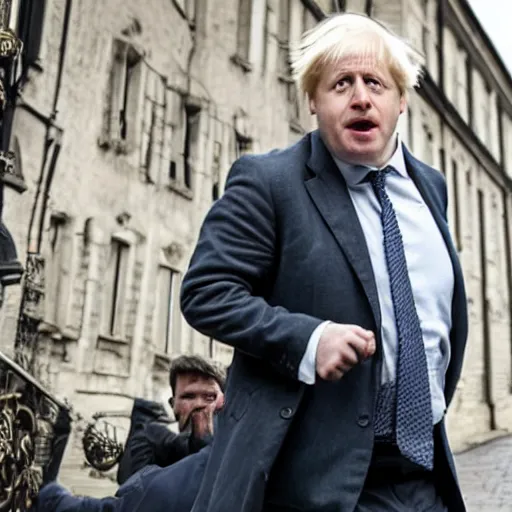 Image similar to movie scene of boris johnson as kgb agent, photorealistic, highly detailed 8 k