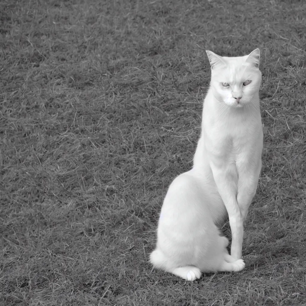 Image similar to a noble white cat, photography