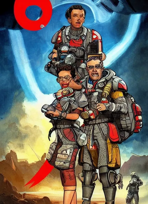 Prompt: apex legends in 1 9 5 0 s sci - fi movie poster, retrofuturism, highly detailed,