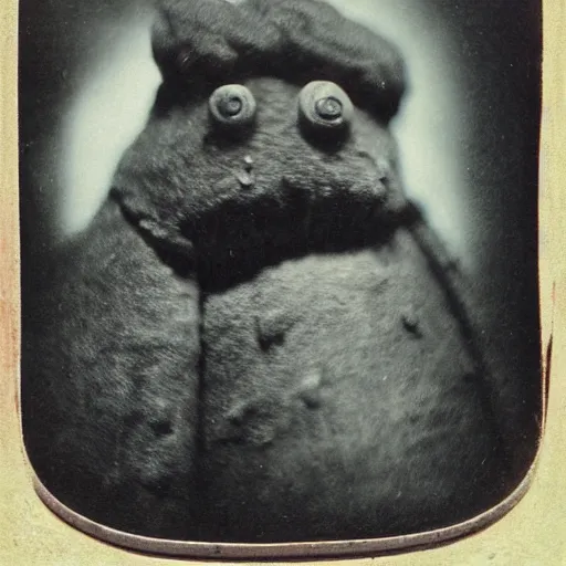 Image similar to tardigrade!!! daguerreotype portrait photograph. ansel adams. highly detailed. old timey.