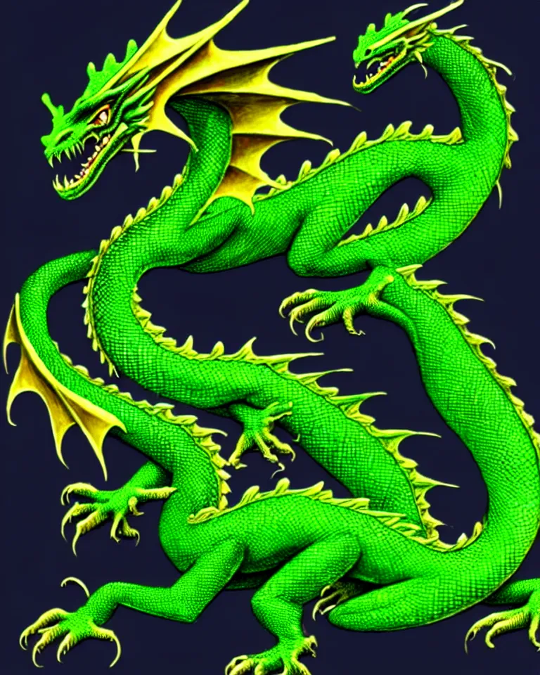 Prompt: a green dragon