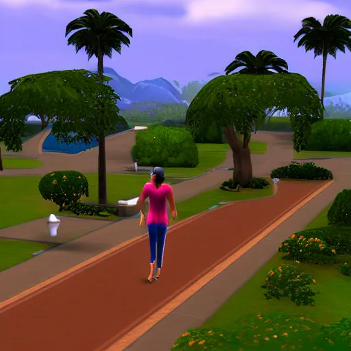 Prompt: monsoon in the sims 2