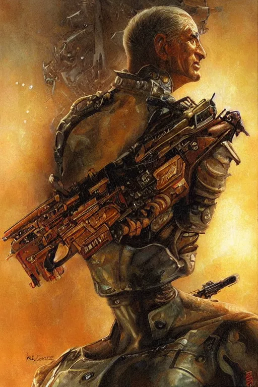 Prompt: character art the contra, bill rizer, by karol bak