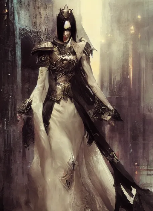 Image similar to imperial princess knight gothic girl. by ruan jia, by robert hubert, illustration