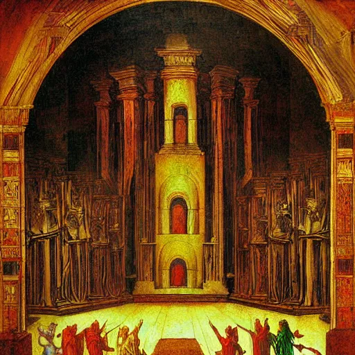 Image similar to The Temple of all Religions painting by Leonardo da Vinci