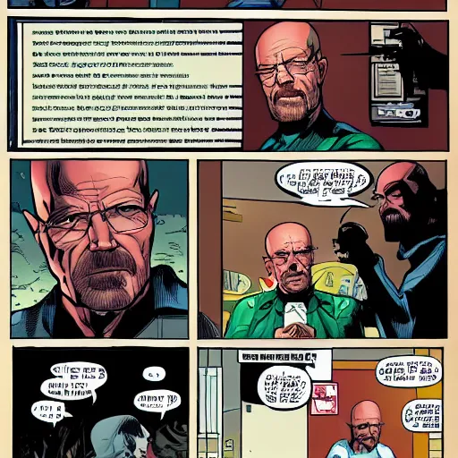 Prompt: Walter White as a comic book super hero