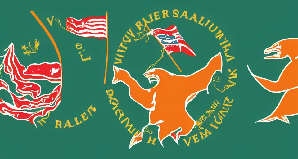 Image similar to A flag representing the Salmon River mountain valley, vector graphic, vexillology, heraldry,