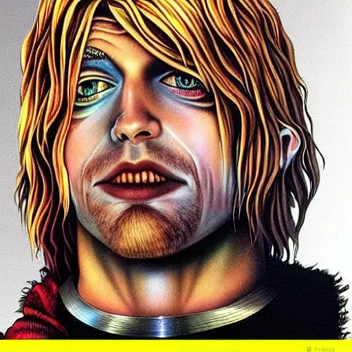 Image similar to Kurt Cobain as Freddy Krueger
