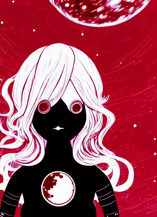 Prompt: highly detailed portrait of a hopeful pretty astronaut lady with a wavy blonde hair, by Brian Kesinger, 4k resolution, nier:automata inspired, bravely default inspired, vibrant but dreary but upflifting red, black and white color scheme!!! ((Space nebula background))