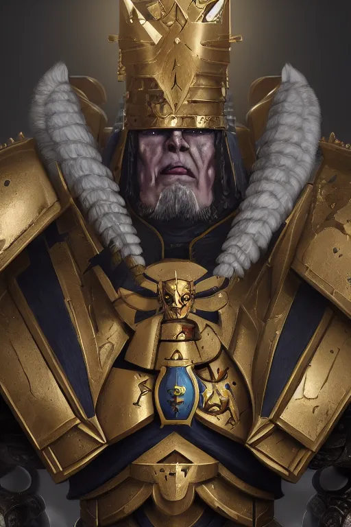 Image similar to queen portrait heros warhammer 4 0 k horus heresy fanart - the primarchs emperor by johannes helgeson animated with vfx concept artist & illustrator global illumination ray tracing hdr fanart arstation zbrush central hardmesh 8 k octane renderer comics stylized