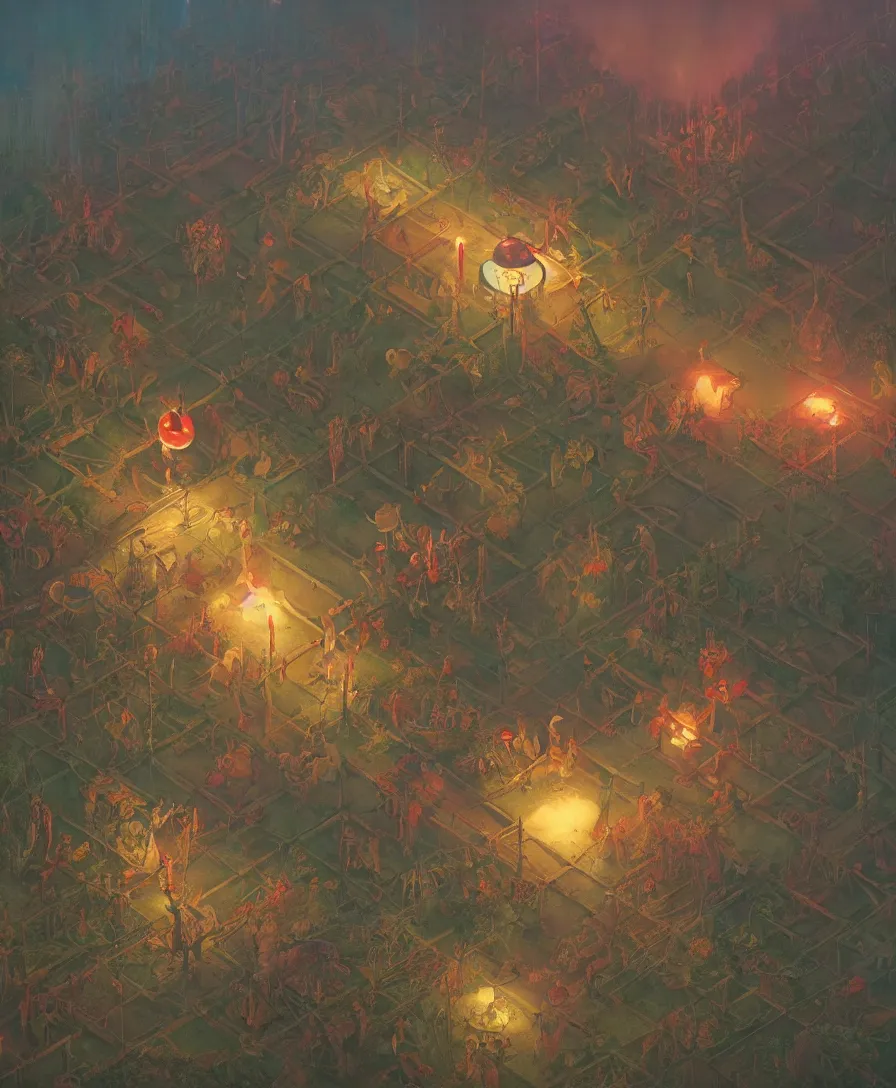 Prompt: clown afterlife, illustrated by Simon Stålenhag and Gaston Bussiere, 35mm lens, beautiful volumetric lighting style atmosphere, intricate, ultra detailed, photorealistic, trending on artstation 8k