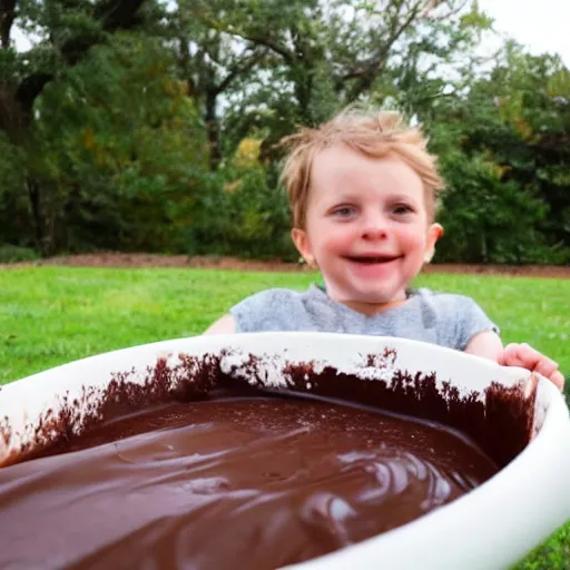 Image similar to adult sliding down chocolate pudding slide legs first, professional photo taken at the park