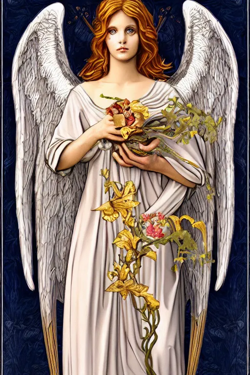 Prompt: biblically accurate angel art nouveau, highly detailed, surreal