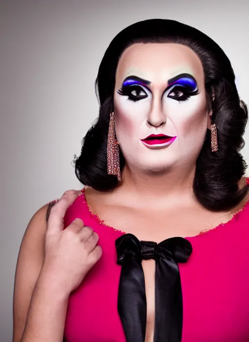 Image similar to studio portrait of ted cruz in full drag dressed in drag dressed as a woman makeup, 8 k, studio lighting, key light, back light, sequents,