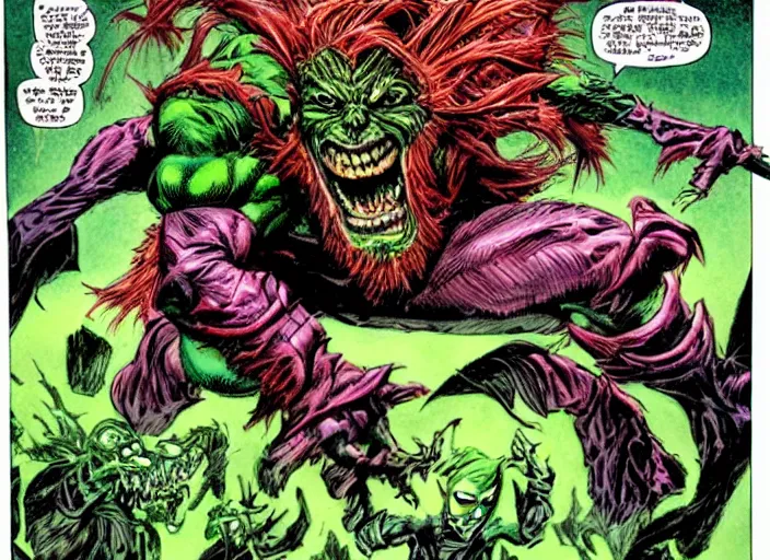 Image similar to green goblin illustration by mike ploog