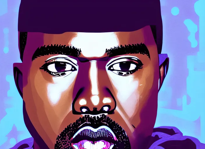 Image similar to a film still portrait of kanye west as nurse, finely detailed features, closeup of face, cinematic lighting, perfect art, night cyberpunk city, intricate, anime, gapmoe grimdark, artstation, trending on pixiv fanbox, painted by greg rutkowski makoto shinkai takashi takeuchi studio ghibli, akihiko yoshida, 4 k