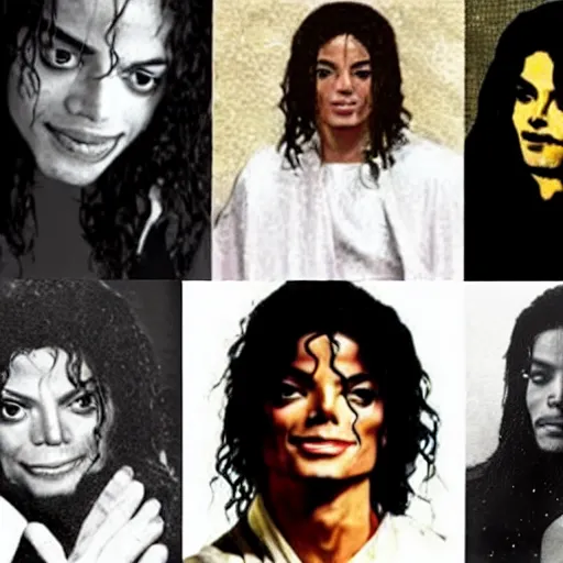 Image similar to michael jackson as jesus christ, old style pictures