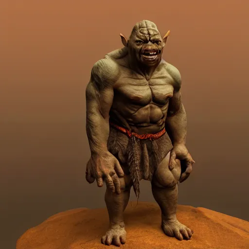 Image similar to an orc, full body, high detail, hd render 8 k 3 d, photorealistic, dramatic lighting