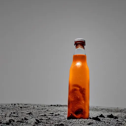 Image similar to symmetrical photo of bottle standing on mars