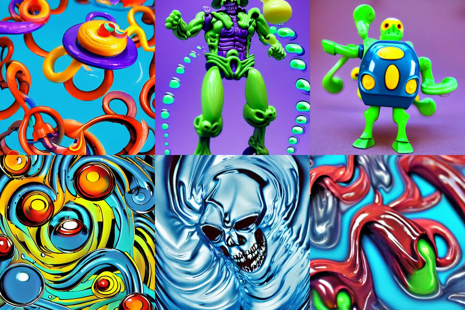 Prompt: swirly tubes, splash, closeup, transformer robots (2005), superhero, cute, happy, sharp, funny, fun, screaming, laughing, drooling, elegant, simplistic splashy glossy melted skeleton skeletor action figure heman, drops, drips, beautiful cute, cute melting miniature resine action figure, 3d fractals, pictoplasma, one simple ceramic tintoy melting plastic, swampmonster robot mechabot detailed wrinkled face Figure sculpture, goggle eyes, 3d primitives, in a Studio hollow, by pixar, by chris mars, by jason edmiston, cgsociety, zbrush, artstation, by greg rutkowski, by craig mullins