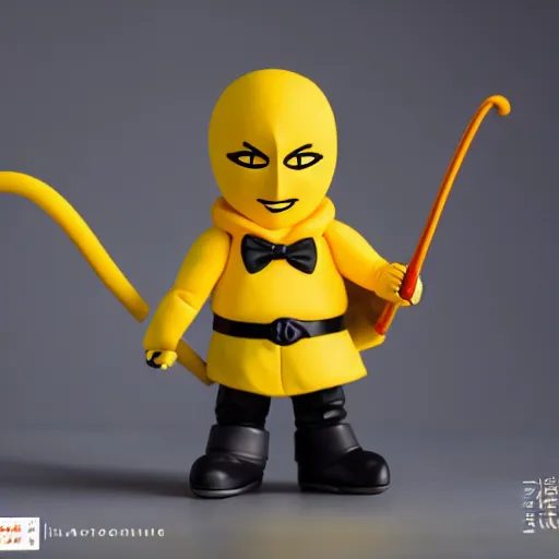 Image similar to korosensei from ansatsu kyoushitsu, actionfigure, product shoot, studio lighting