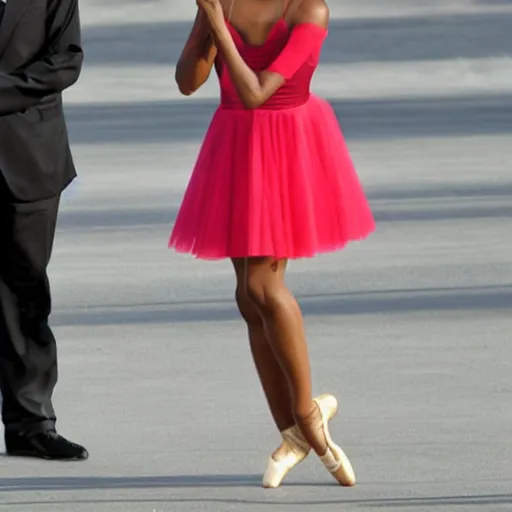 Prompt: obama in a ballerina dress