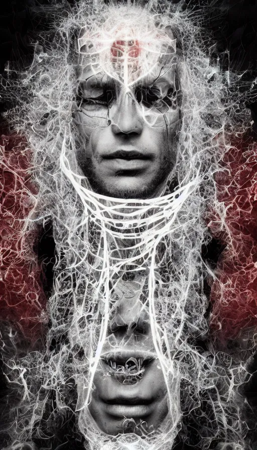 Image similar to portrait of a digital shaman, by andre francois