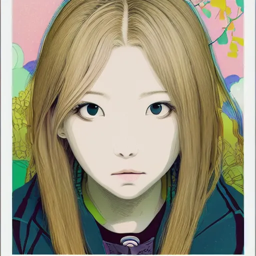 Image similar to a portrait of porter robinson blonde by inio asano, beeple and james jean, chiho aoshima color scheme