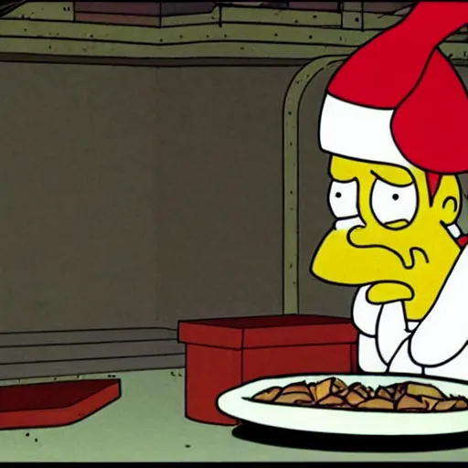 Image similar to pulcinella of naples, from the simpsons episode 1 1