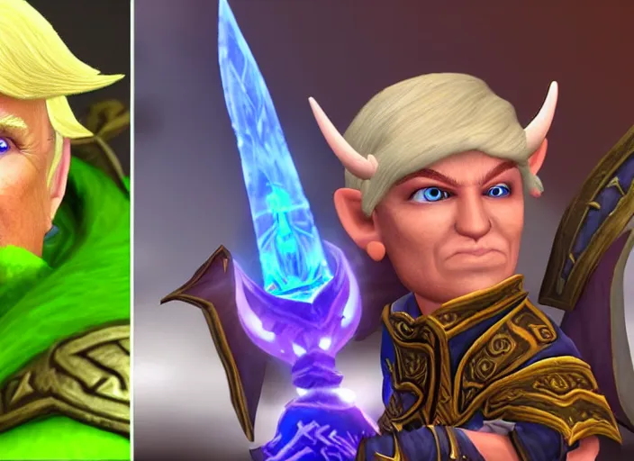 Image similar to donald trump as night elf in world of warcraft